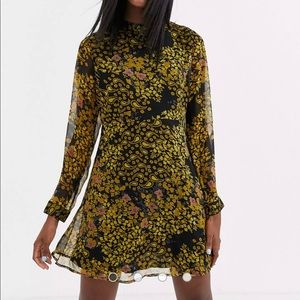 JDY high neck chiffon skater dress